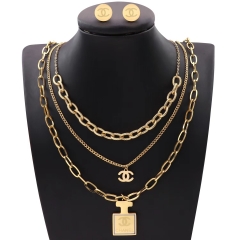 Stainless steel jewelry necklace earring set Wholesale