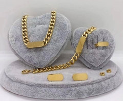 Stainless steel jewelry necklace earring Bracelet ring set Wholesale