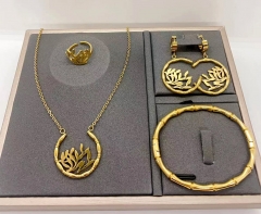 Stainless steel jewelry necklace earring Bracelet ring set Wholesale