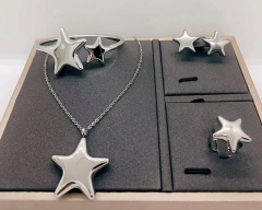 Stainless steel jewelry necklace earring Bracelet ring set Wholesale