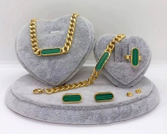 Stainless steel jewelry necklace earring Bracelet ring set Wholesale