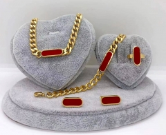 Stainless steel jewelry necklace earring Bracelet ring set Wholesale