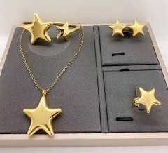 Stainless steel jewelry necklace earring Bracelet ring set Wholesale