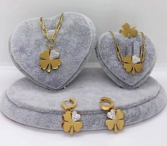 Stainless steel jewelry necklace earring Bracelet ring set Wholesale
