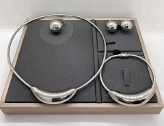 Stainless steel jewelry necklace earring Bracelet ring set Wholesale