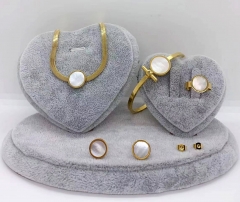 Stainless steel jewelry necklace earring Bracelet ring set Wholesale