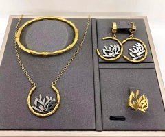 Stainless steel jewelry necklace earring Bracelet ring set Wholesale