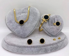 Stainless steel jewelry necklace earring Bracelet ring set Wholesale