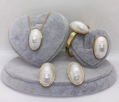 Stainless steel jewelry necklace earring Bracelet ring set Wholesale