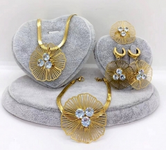 Stainless steel jewelry necklace earring Bracelet ring set Wholesale
