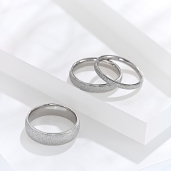 Stainless steel jewelry women ring wholesale，Titanium steel silver frosted ring