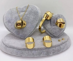 Stainless steel jewelry necklace earring Bracelet ring set Wholesale