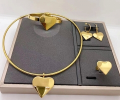 Stainless steel jewelry necklace earring Bracelet ring set Wholesale
