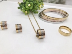 Stainless steel jewelry necklace earring Bracelet ring set Wholesale