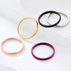 Stainless steel jewelry women ring wholesale，2mm Simple Single Tail Ring Couple Ring
