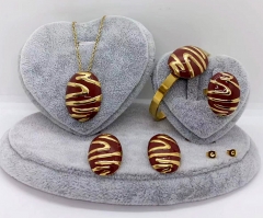 Stainless steel jewelry necklace earring Bracelet ring set Wholesale