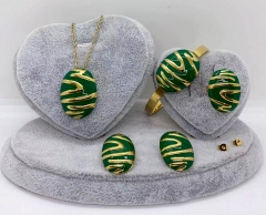 Stainless steel jewelry necklace earring Bracelet ring set Wholesale