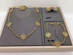 Stainless steel jewelry necklace earring Bracelet ring set Wholesale