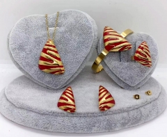 Stainless steel jewelry necklace earring Bracelet ring set Wholesale