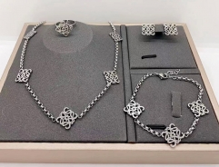 Stainless steel jewelry necklace earring Bracelet ring set Wholesale
