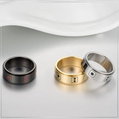 Stainless steel jewelry women ring wholesale，Titanium steel dice ring, rotatable color dice, decompression ring