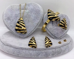 Stainless steel jewelry necklace earring Bracelet ring set Wholesale