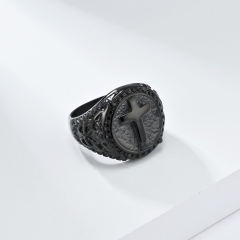 Stainless steel jewelry women ring wholesale，Retro stainless steel cross ring