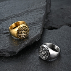 Stainless steel jewelry women ring wholesale，Amazon Hexagram Twelve Constellations Guardian God Titanium Steel Ring