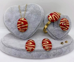 Stainless steel jewelry necklace earring Bracelet ring set Wholesale
