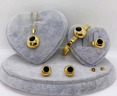 Stainless steel jewelry necklace earring Bracelet ring set Wholesale