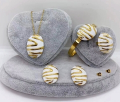 Stainless steel jewelry necklace earring Bracelet ring set Wholesale