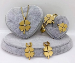 Stainless steel jewelry necklace earring Bracelet ring set Wholesale