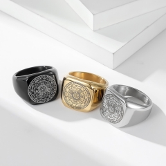 Stainless steel jewelry women ring wholesale，Solomon Kabbala Seal Titanium Steel Ring