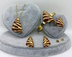 Stainless steel jewelry necklace earring Bracelet ring set Wholesale