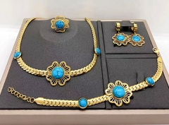 Stainless steel jewelry necklace earring Bracelet ring set Wholesale