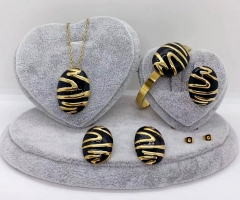 Stainless steel jewelry necklace earring Bracelet ring set Wholesale