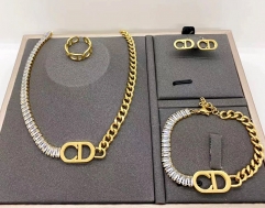 Stainless steel jewelry necklace earring Bracelet ring set Wholesale