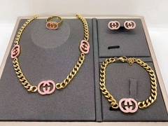 Stainless steel jewelry necklace earring Bracelet ring set Wholesale
