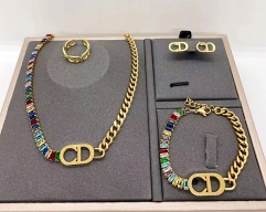 Stainless steel jewelry necklace earring Bracelet ring set Wholesale