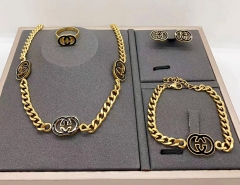 Stainless steel jewelry necklace earring Bracelet ring set Wholesale