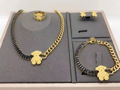 Stainless steel jewelry necklace earring Bracelet ring set Wholesale