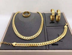 Stainless steel jewelry necklace earring Bracelet ring set Wholesale