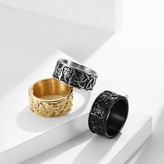Stainless steel jewelry women ring wholesale，Nordic style Celtic knot titanium steel ring