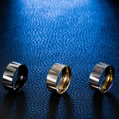 Stainless steel jewelry women ring wholesale，Stainless steel jewelry supply source titanium steel seven color brushed matte ring