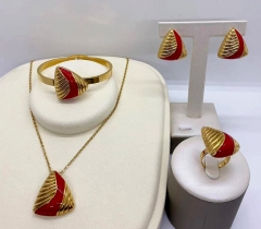 Stainless steel jewelry necklace earring Bracelet ring set Wholesale