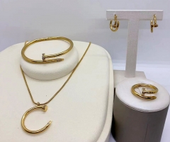 Stainless steel jewelry necklace earring Bracelet ring set Wholesale