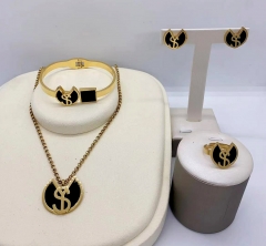 Stainless steel jewelry necklace earring Bracelet ring set Wholesale