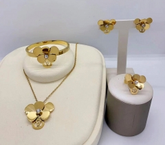 Stainless steel jewelry necklace earring Bracelet ring set Wholesale