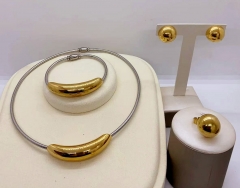 Stainless steel jewelry necklace earring Bracelet ring set Wholesale