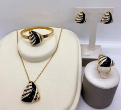 Stainless steel jewelry necklace earring Bracelet ring set Wholesale